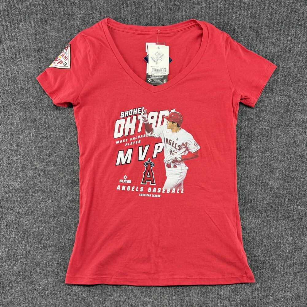 Shohei Ohtani Los Angeles Angels Shirt Womens Small Red MLB Baseball MVP New Era